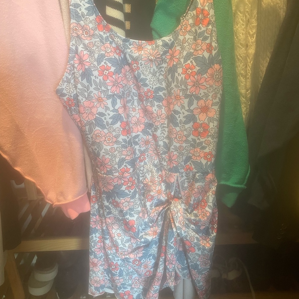 Swim suit with built in sarong wrap